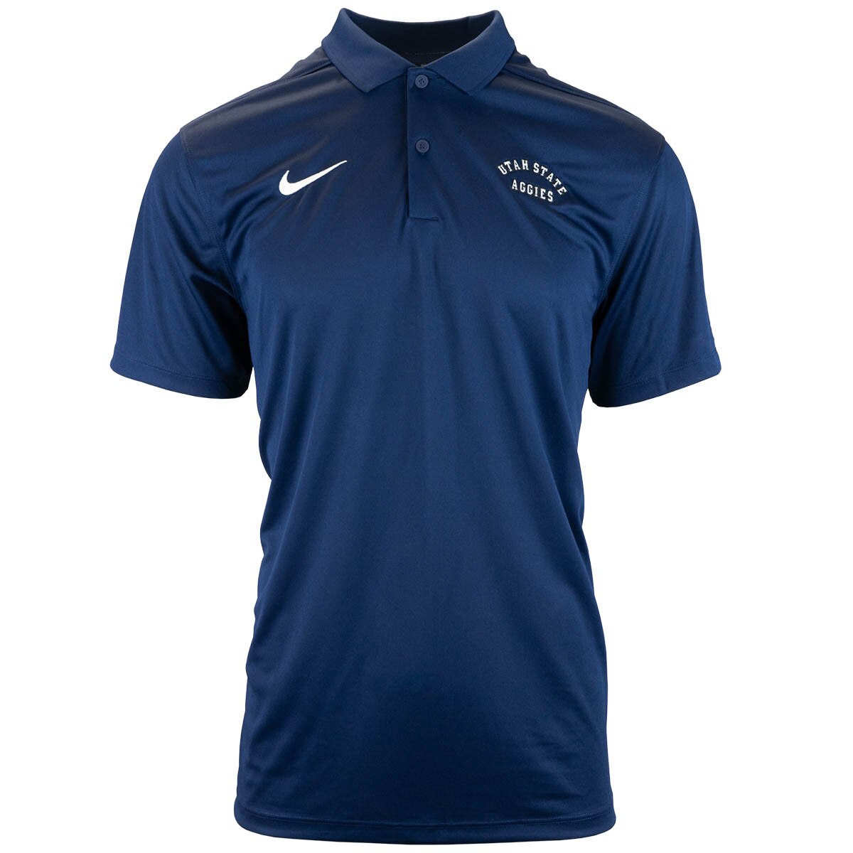 Utah state aggies men's nike embroidered solid navy polo